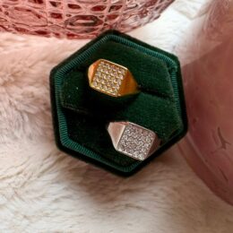 Anello Chevalier Luce Quadrato Mignolo